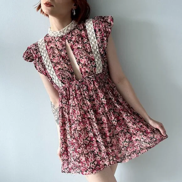 free people babydoll dress Nina Babydoll Cotton-Linen Mini Dress